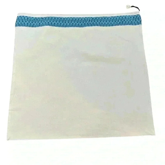 Tory Burch Canvas Dust Bag Blue Purple Gold Trim Logo Charm XL 21” x 23” - Picture 2 of 2